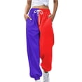 thumbnail image 1 of Pantalones deportivos Prolriy para mujer, pantalones deportivos de moda para mujer, pantalones casuales holgados, transpirables, con bloques de color, bolsillos laterales, abertura en la pierna,, 1 of 4