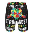 thumbnail image 3 of Logiee I Love With Autism Print Mens Swim Trunks Quick Dry Board Shorts,Breathable Hawaii Beach Shorts Swimwear Bathing Suits-Small, 3 of 6