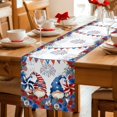 thumbnail image 5 of Independence Day Gnomes Table Runner 70 Inches, 4th of July Red Blue Poppy Floral Bed Runner Dresser Scarves Tabletop for Indoor Outdoor Parties/Ceremony/Banquet, 13" x 70", 5 of 9