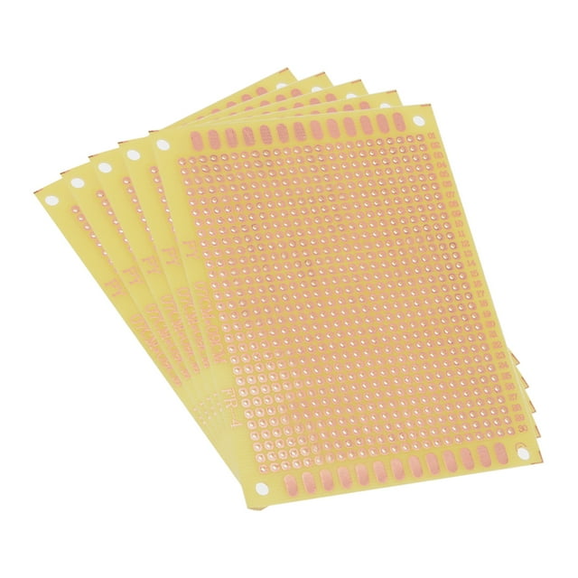 Unique Bargains 7x9cm Single Sided Universal Printed Circuit Board Coppered Yellow 5pcs