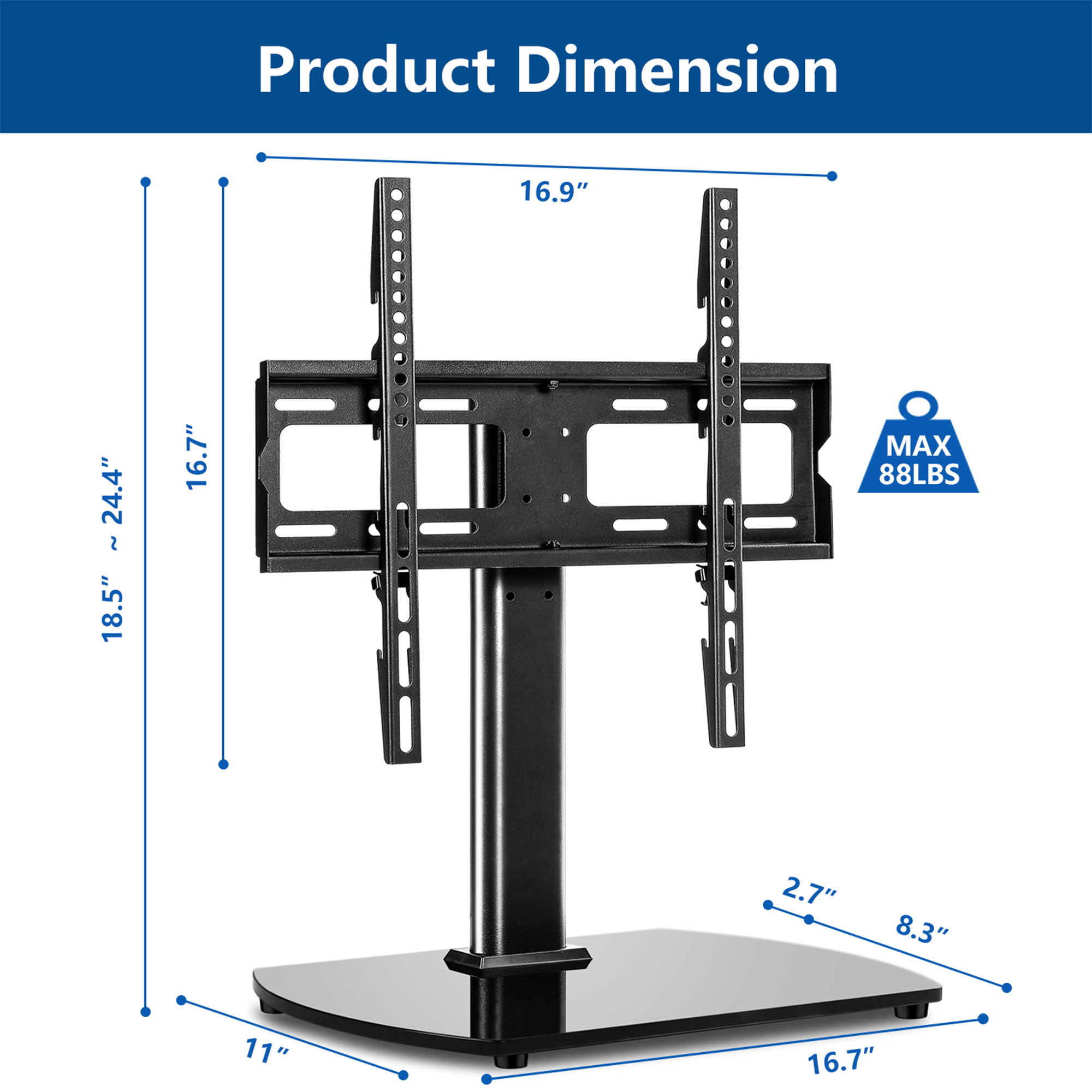 Buy Black Swivel Table Top TV Stand Mount Universal TV Base for 32 to