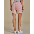 thumbnail image 4 of Pantalones cortos luvamia Jean para mujer, sin cordones, talle medio, color rosa caramelo, 4 of 7