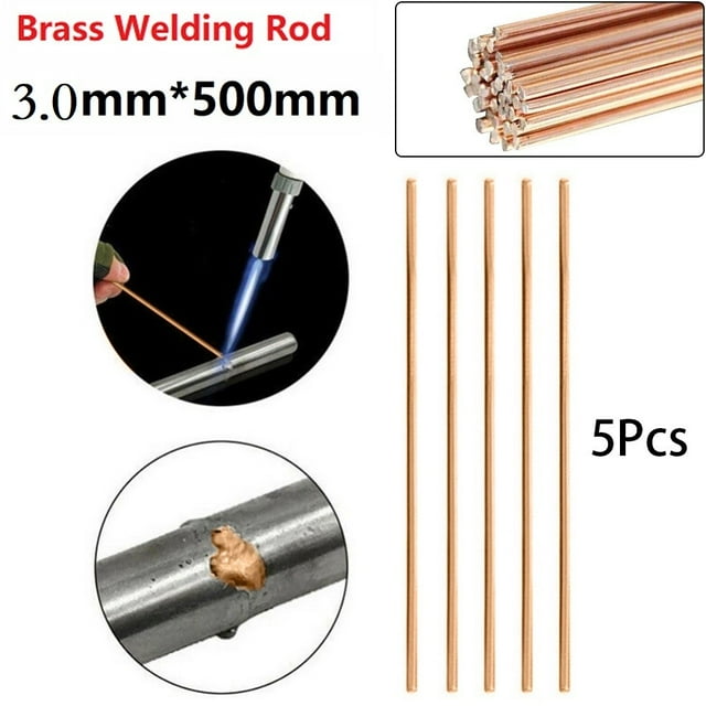 5PCS 1.0/1.5/2.0/2.5/3.2mmx500mm Brass Welding Rod Wire Electrode Soldering Rod