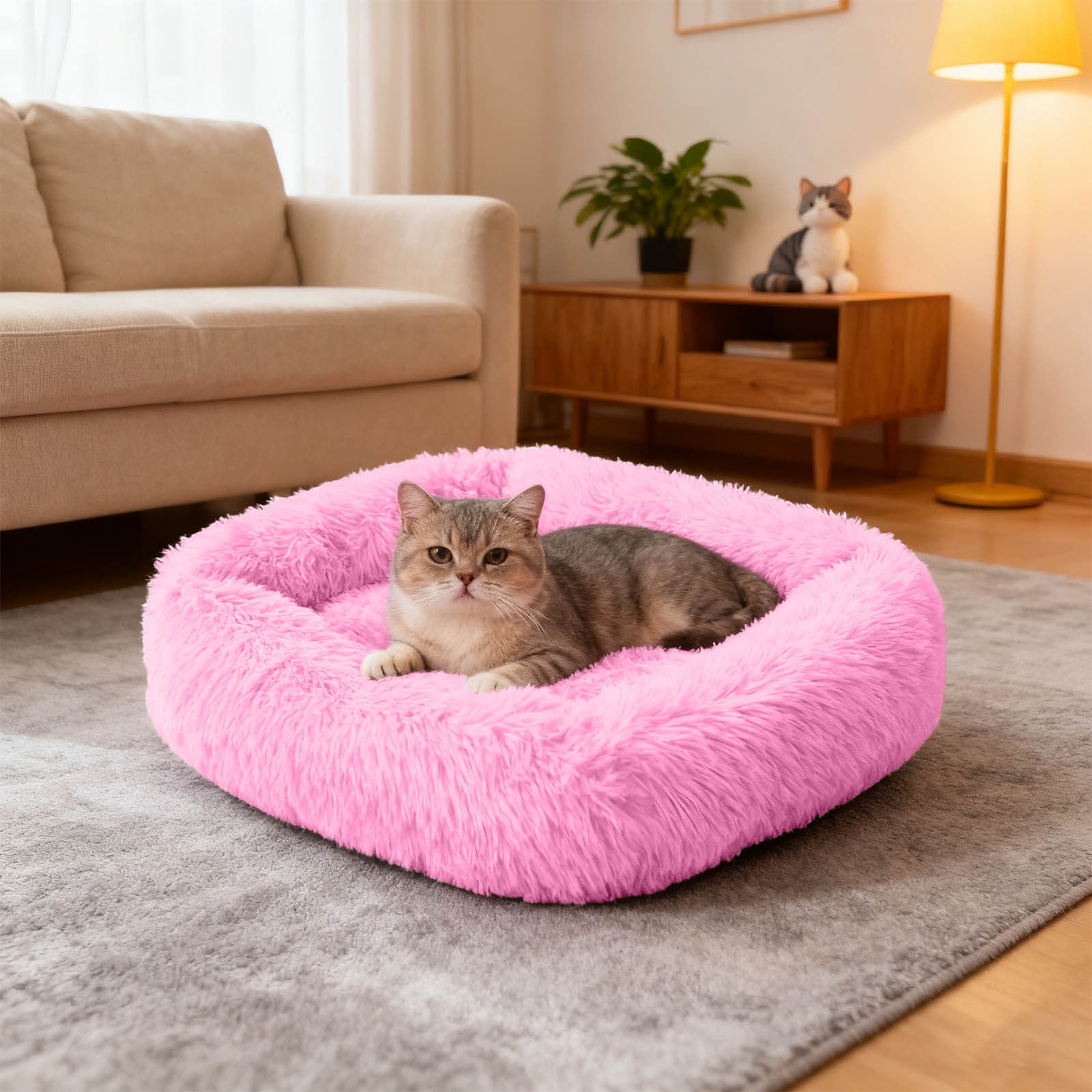 Pet Comfort for Cats and Dogs Calming Self-Warming Cushion - Indoor Outdoor Pet Bed with Easy Care Fabric and Cozy Support