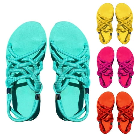 

Women s Sandals Summer Flat Braided Rope Sandals Beach Shoes
