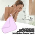 thumbnail image 2 of Unique Bargains 4pcs Makeup Removal Cleaning Cloth Towels for Most Skin Type Purple 8"x8", 2 of 7
