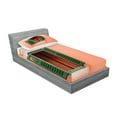 thumbnail image 2 of Ambesonne Rustic Fitted Sheet & Pillow Sham Set, Old Retro House Shutters, Twin, Orange Green White, 2 of 2