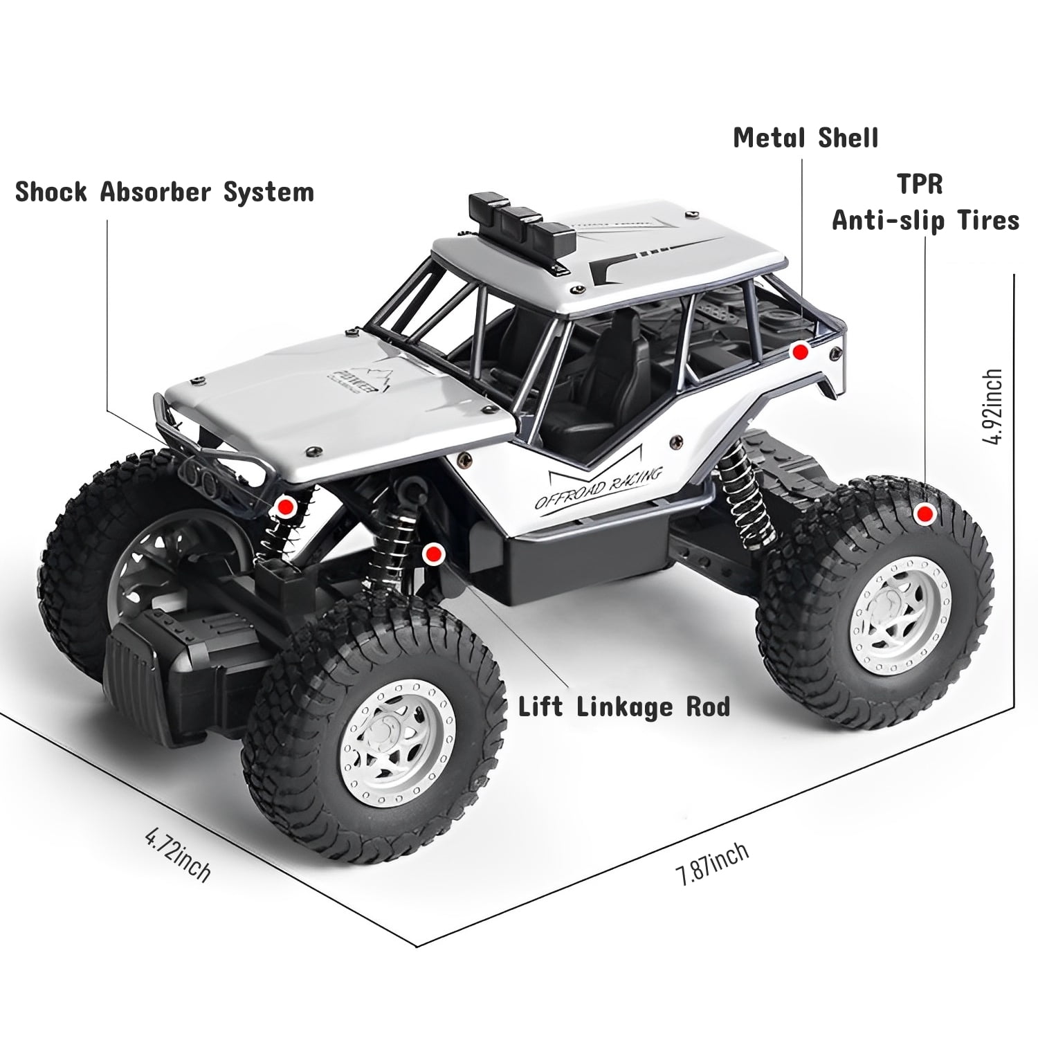 Carsky RC Cars-1:18 Scale Remote Control Car, 40MPH 4WD Rock Crawler Truck Gift for Boys Kids and Adults