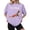 Purple, variant on Youpwaven Women's Punch the Monkey Graphic T-Shirt, I'm Fine Slogan Funny Animal Illustration Top, Casual Short Sleeve Crew Neck Shirt, Soft Breathable Streetwear Tee