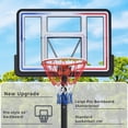 thumbnail image 4 of Outdoor Basketball Hoop Stand, Sesslife 4.8-10ft Height Adjustable Portable Basketball System w/Wheels & 43.3 Inch Shatterproof Backboard for Court Backyard, Black&Clear, 4 of 14