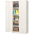 thumbnail image 3 of SOLAURA Metal Storage Office Cabinets with Locking Doors and Adjustable Shelves, 71 inch Tall Steel Storage Cabinet for Office, Home (Warm Gray), 3 of 8
