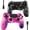 pink&black, variant on ISHAKO 2Pack Game Controller for P4/Pro/Slim/PC Windows, with Double Shock, 6-Axis Gyro - Red&Blue