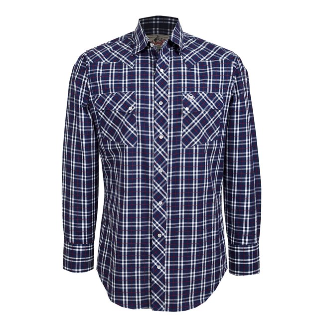 Camisa Vaquera Wrangler Hombre Manga Larga U28 azul marino CH