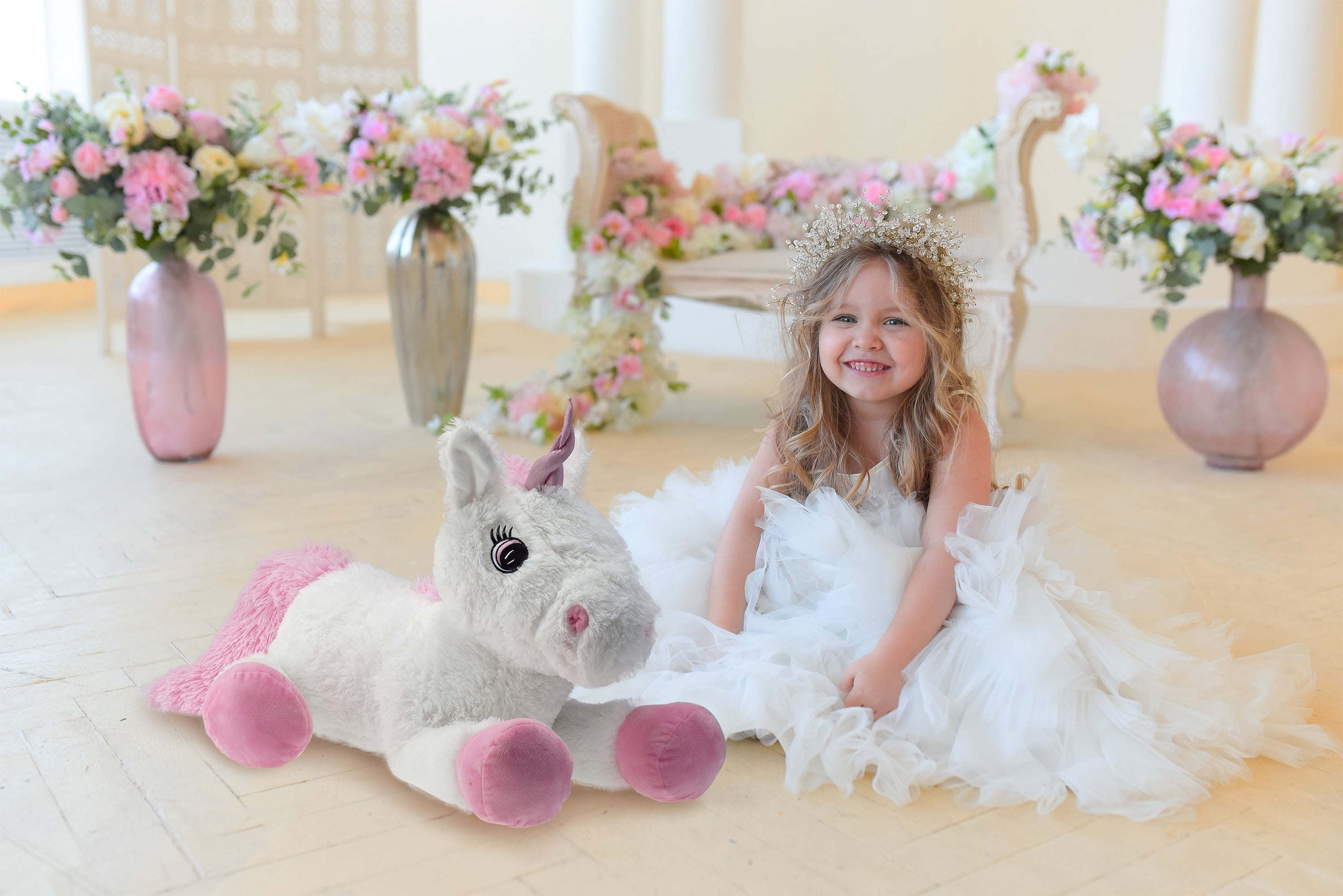 Pioupiou et Merveilles 30" Giant Unicorn Plush Toy