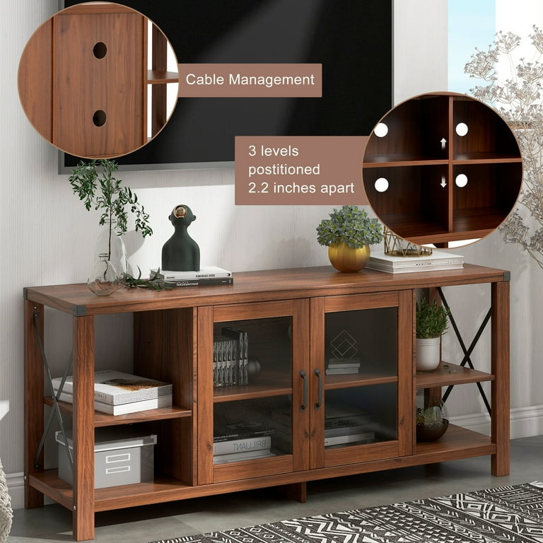 Clearance 65 Inches TV Stand Classic Entertainment Center with 2