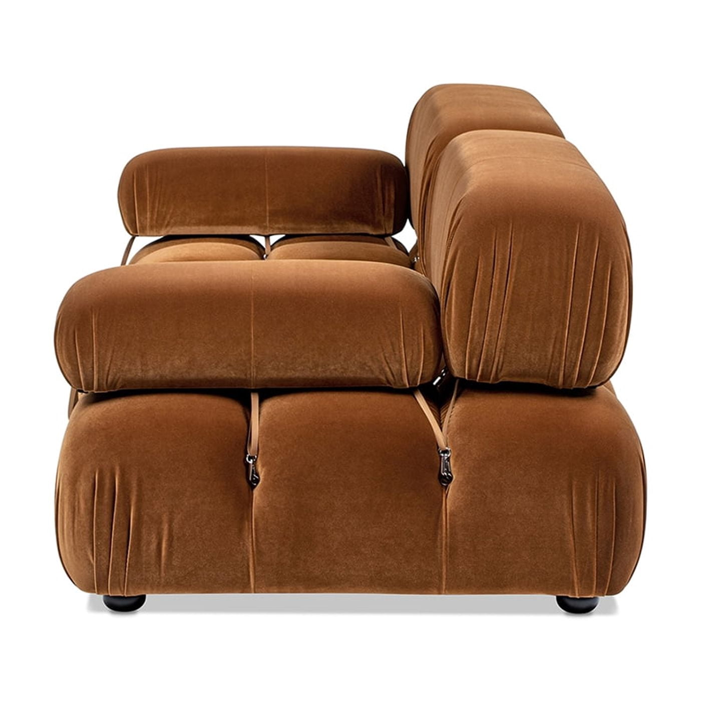 Jennifer Taylor Home Marcel 72.5" Bubble Modular Modern 2-Piece Loveseat Sofa, Burnt Orange Performance Velvet