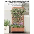 thumbnail image 4 of Towallmark 30x13x59 Inches Wooden Raised Garden Bed, Planter Box with Trellis, Privacy Screen Planter with Wheels, Elevated Garden Bed for Outdoor, Patio Garden Privacy Screen, 4 of 7