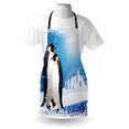 thumbnail image 3 of Winter Apron Cute Penguins on Iceland at Arctic Snowy Frozen Climate Kids Illustration, Unisex Kitchen Bib Apron with Adjustable Neck for Cooking Baking Gardening, Sky Blue White Black, by Ambesonne, 3 of 3