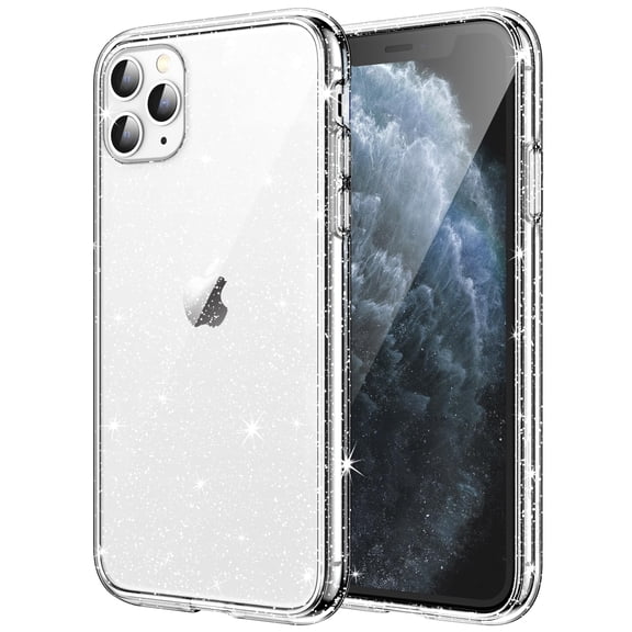 JETech Glitter Case for iPhone 11 Pro Max, 6.5-Inch, Bling Sparkle Shockproof Phone Bumper Cover, Cute Sparkly for Women and Girls (Clear)