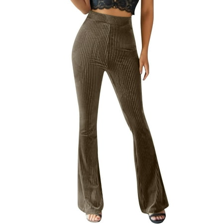 

Women s Velvet Elastic Waist Flare Leg Palazzo Long Pants Trousers Women s Pants Elastic Pants for Women Work Casual Casual Pants Women Petite Womens High Waist Pants Casual Maternity