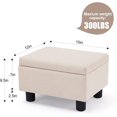 thumbnail image 3 of Small Foot Stool Under Desk Foot Stools Ottoman Footstool Foot Stools Small Footstools Foot Stool for Living Room Foot Rest 15" W x 12" D x 9.5" H Linen Beige, 3 of 9