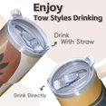 thumbnail image 4 of 20oz Stainless Steel Tumbler with Bohemian Handle, Insulated Travel Coffee Cup, Leak-Proof Lid, Straws, Perfect Themed Present, 4 of 5