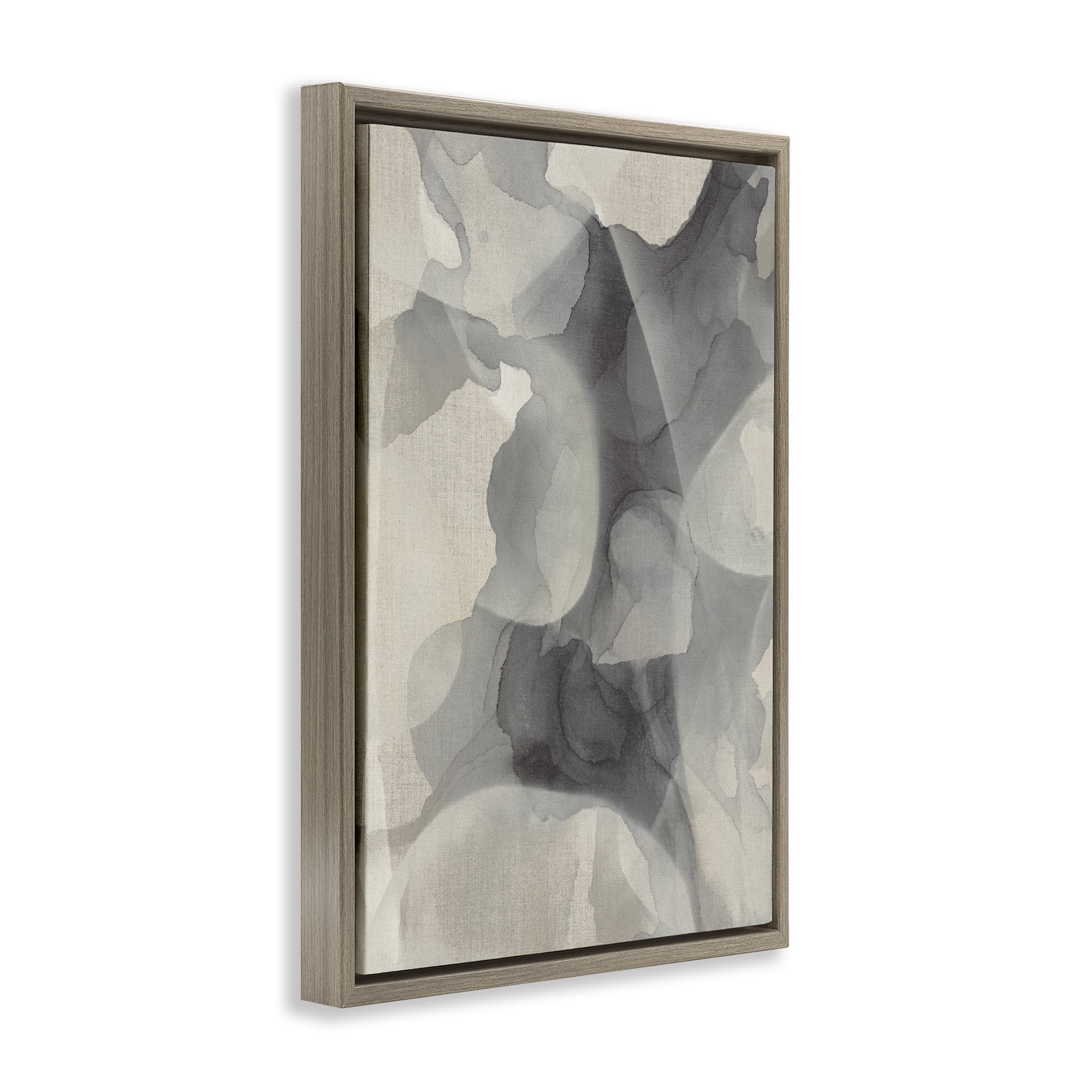 Stupell Industries Mottled Monochrome Abstract Brown Framed Floater Canvas Wall Art, design by Kippi Leonard