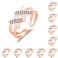 thumbnail image 3 of Qarigey Anillo abierto para mujer, nudillo de mano estético, joyería de moda, aniversario, Club, madre e hija, regalo personalizado, oro rosa Type1 NO1, 3 of 6
