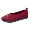 thumbnail image 2 of Norvail Non-Slip Soft Sole Comfortable Embroidered Flyknit Breathable Single Shoes for Middle-Aged and Elderly Women, Lightweight Walking Shoes with Cushioned Insole, Easy Slip-On Design, 2 of 3