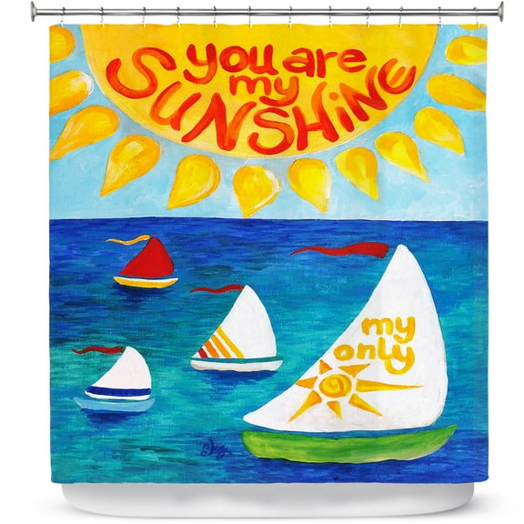 Shower Curtains 70" x 93" from DiaNoche Designs by nJoy Art - You Are My Sunshine Sailing