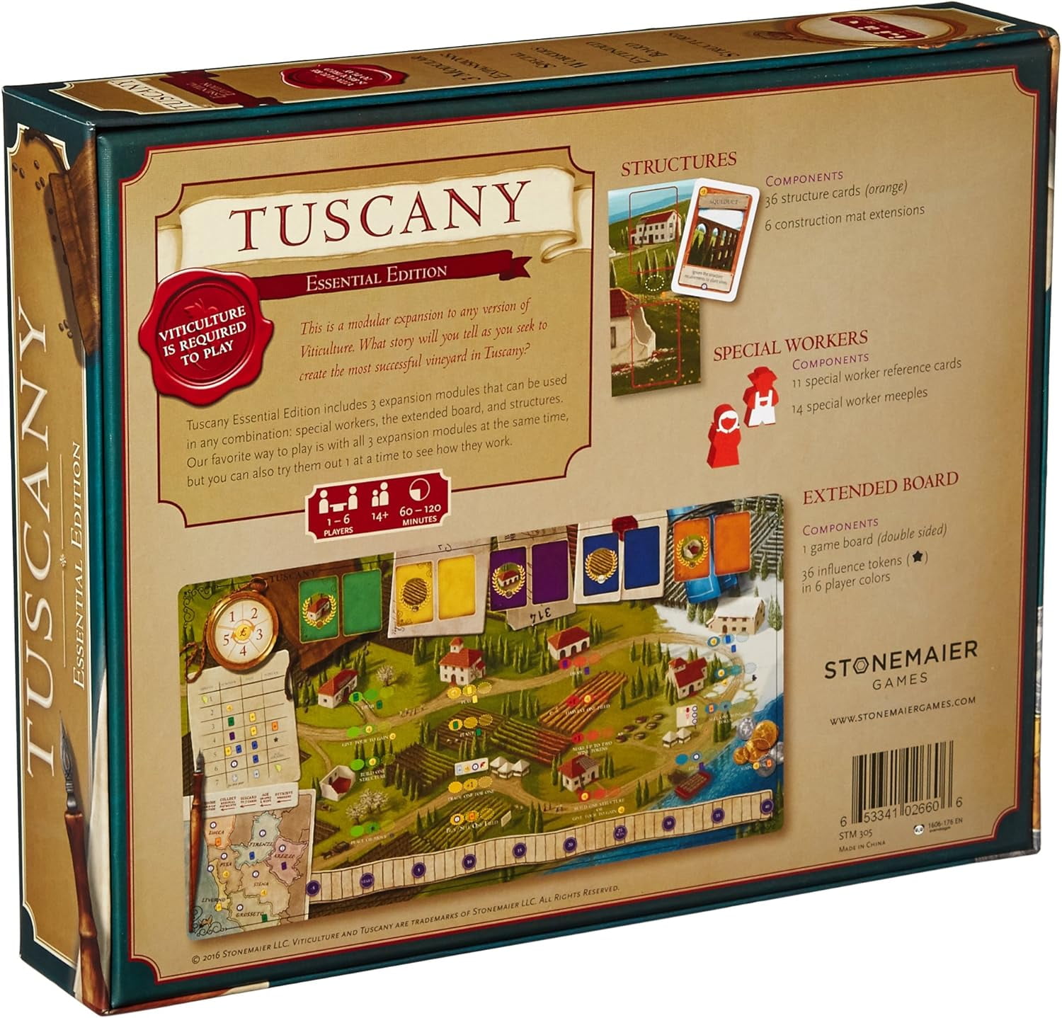 Viticulture: Tuscany Expansion Essential Edition by Jamey Stegmaier from Stonemaier Games