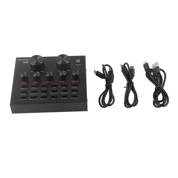 Carte de changement de voix pour ordinateur Bluetooth V8 de deuxième génération, diffusion en direct, ABS noir
