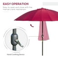 thumbnail image 4 of Outsunny Parasol de Jardin 8 Pieds Réglable pour l'Extérieur, Pare-Soleil, Rouge Vin, 4 of 10