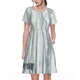 thumbnail image 1 of Bixox Robe d'Été à Manches Courtes pour Femmes Robe Ample Longueur Genou avec Poches-Noël Cerf, 1 of 7