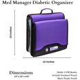 thumbnail image 6 of Med Manager Medium Diabetic Medicine Organizer and Portable Medical Binder, Insulated and Syringe Pouches, 6-Pocket 5-Tab Expanding File Folder, Holds 15 Pill Bottles, Purple, 13 x 13 x 4.5 inches, 6 of 9