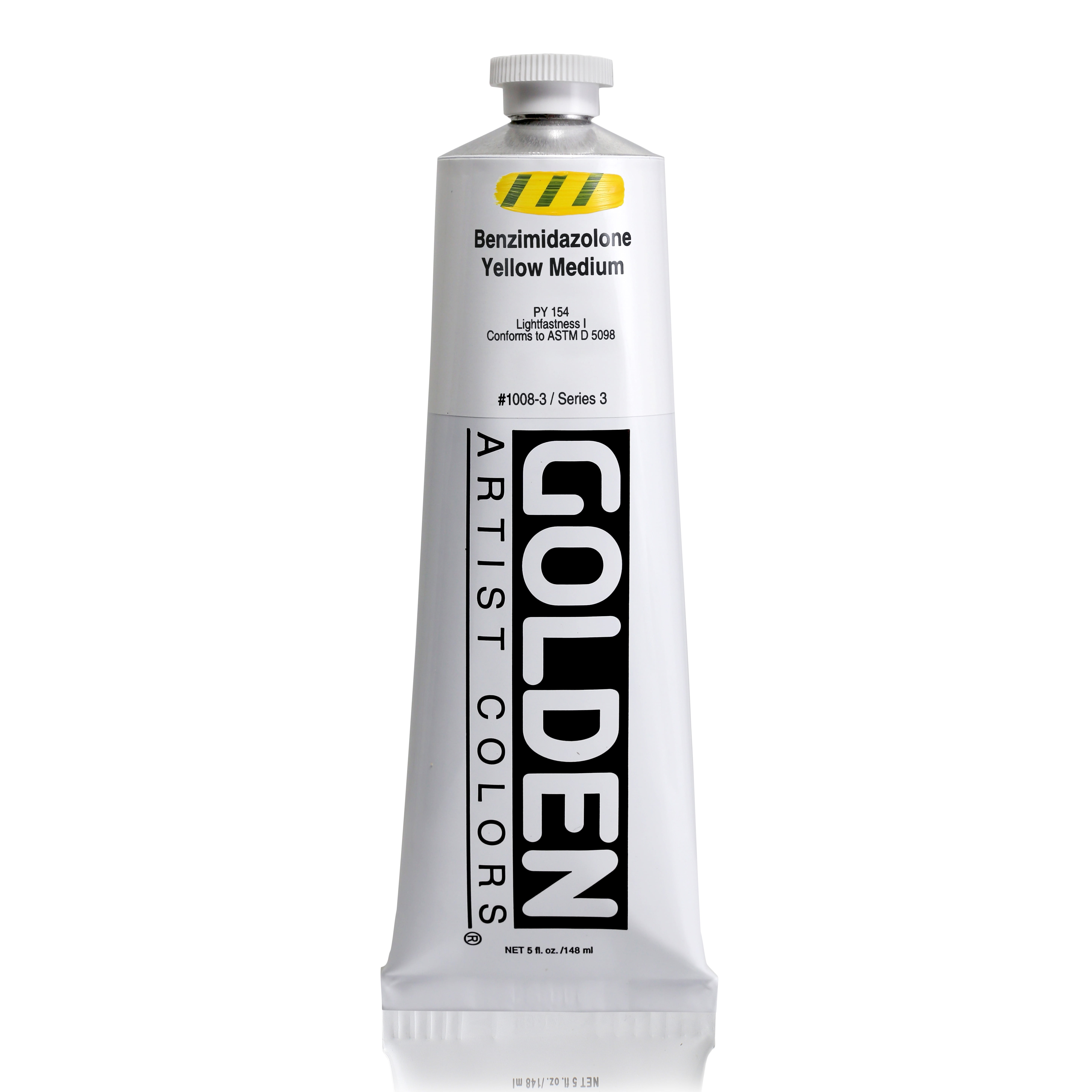 Golden Heavy Body Artist Acrylics - Benzimidazolone Yellow Medium, 5 oz