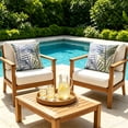 thumbnail image 2 of YLLN 18x18 in Outdoor Throw Pillows Set of 2, Waterproof & Fade-Resistant, Decorative Cushion With hidden zipper, for Patio Furniture (Bamboo Leaf), 2 of 7