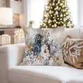 thumbnail image 4 of Ethan Taylor Floral Throw Pillow Soft Cushion Cover 'The Floral Bouquet Flowers Floral Bouquet' Classic Pattern Decorative Square Accent Pillow Case, 16x16 Inches, Blue, Beige, 4 of 5