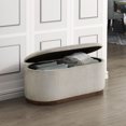 thumbnail image 2 of OakvillePark Lornwell Corduroy Lift Top Storage Bench, Taupe, 2 of 9