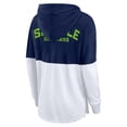 thumbnail image 3 of Women's Fanatics College Navy/White Seattle Seahawks Backup Option Long Sleeve Hoodie T-Shirt, 3 of 4