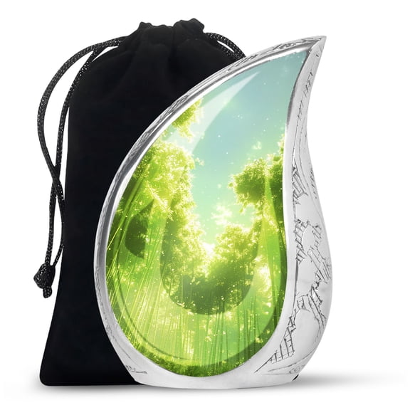 PARHUS Large Bamboo Grove Urn for Human Ashes 10 Inches, Teardrop Urn for Ashes Adult Male, Cremation Urn for Ashes, Urn for Ashes for Women, Unique Memorial Urn, Funeral Urns for Human Ashes Adult