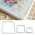 thumbnail image 2 of 3 Size Plastic Handheld Square Shape Embroidery Plastic Frame Hoop Cross Stitch Tool White Stitching Cloth Support Frames DIY, 2 of 8