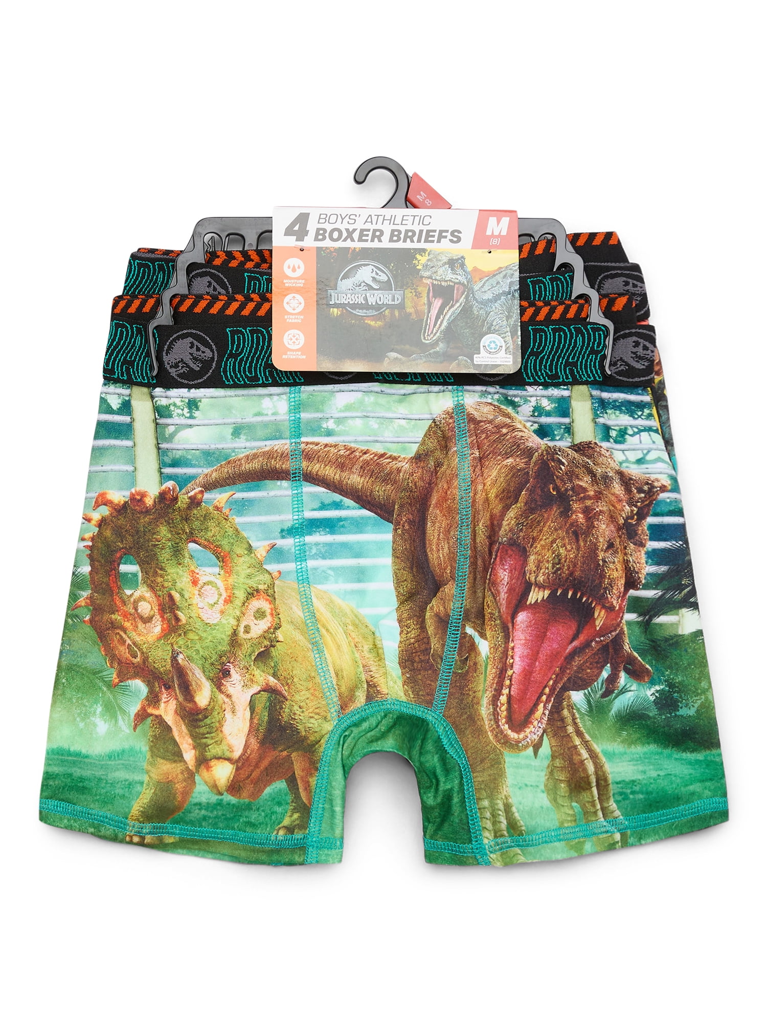 Jurassic World Boys Boxer Briefs Underwear, 4-Pack, Sizes XS-XL