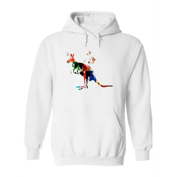 Kangaroo And Musical Notes Hoodie Women -Image by Shutterstock, Female 3X-Large