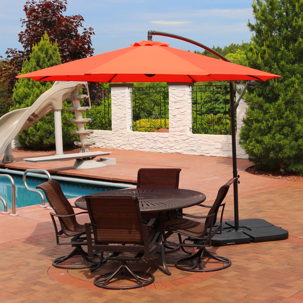 Sunnydaze 10foot Offset Cantilever Outdoor Patio Umbrella with Crank
