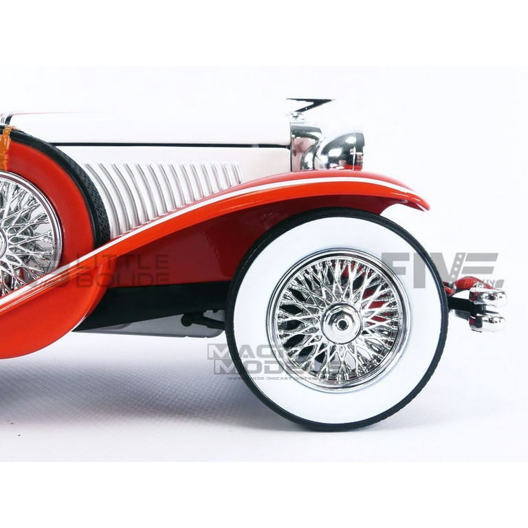 Duesenberg II SJ Red and White with Tan Top 1/18 Diecast Model Car