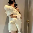 thumbnail image 3 of Peluche de dragón blanco gigante de 150 cm con cuerno de unicornio, dinosaurio pterosaurio volador, almohada de dinosaurio, regalo de vacaciones kawaii, almohada de anime, 3 of 5