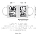 thumbnail image 5 of CTDream Funny Cat Lovers 11oz. Coffee Mug Gift, Cats Welcome People Tolerated, 1-Pack, Novelty Cup Birthday Christmas Gift Ideas for Him Her Cat Mom Dad, 5 of 6