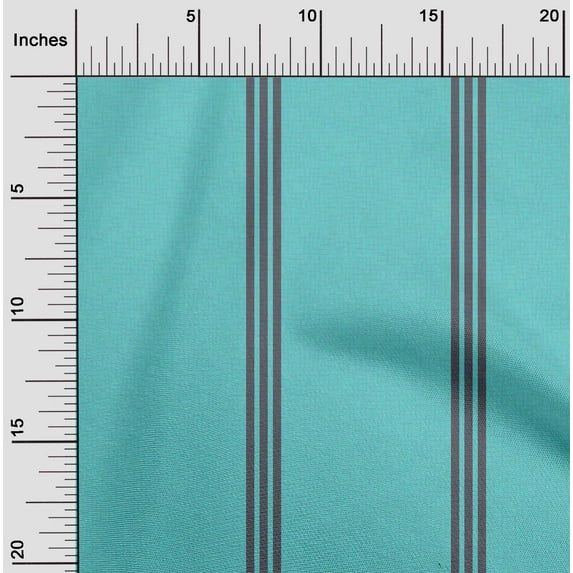 oneOone Cotton Poplin Twill Turquoise Blue Fabric Wide Stripe Sewing Material Print Fabric By The Yard 56 Inch Wide