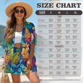 thumbnail image 7 of FKEKYI Tropical Palm Leaf Print Women's 2 Piece Short Set Summer Beach Sets Open Front Shirt Top & Adjustable Shorts Ladies Resort Wear Lounge Sets Vacation Outfits, XL, 7 of 7
